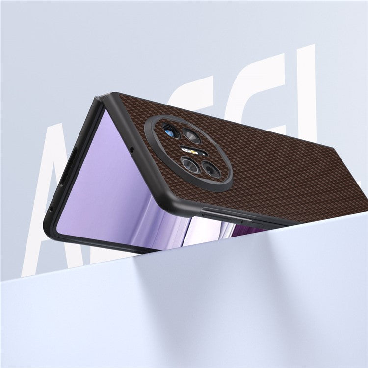 ABEEL For Huawei Mate X5 Cell Phone Case Carbon Fiber Texture Back Cover - Brown
