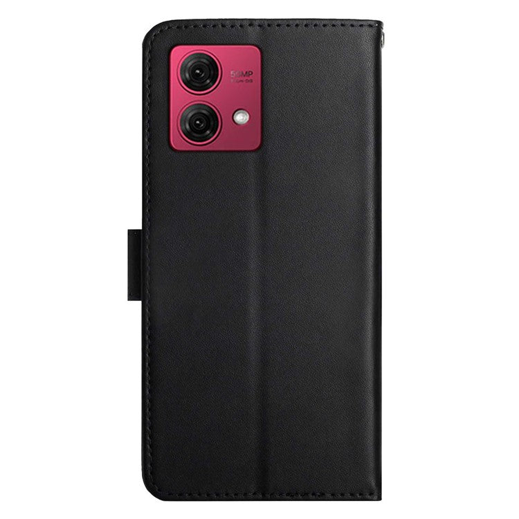 HT02 For Motorola Edge 40 Neo 5G Case Genuine Cow Leather Phone Cover - Black