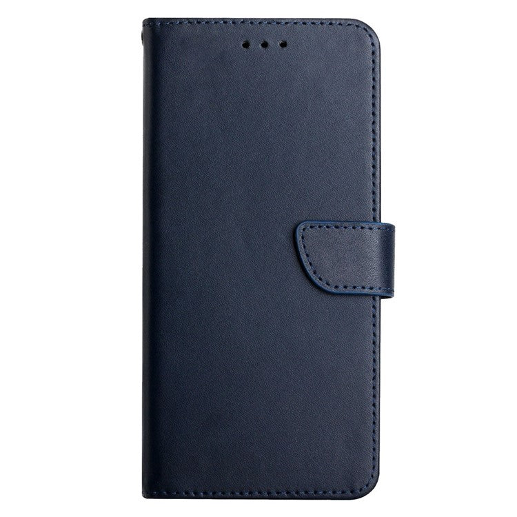 HT02 For Motorola Edge 40 Neo 5G Case Genuine Cow Leather Phone Cover - Blue