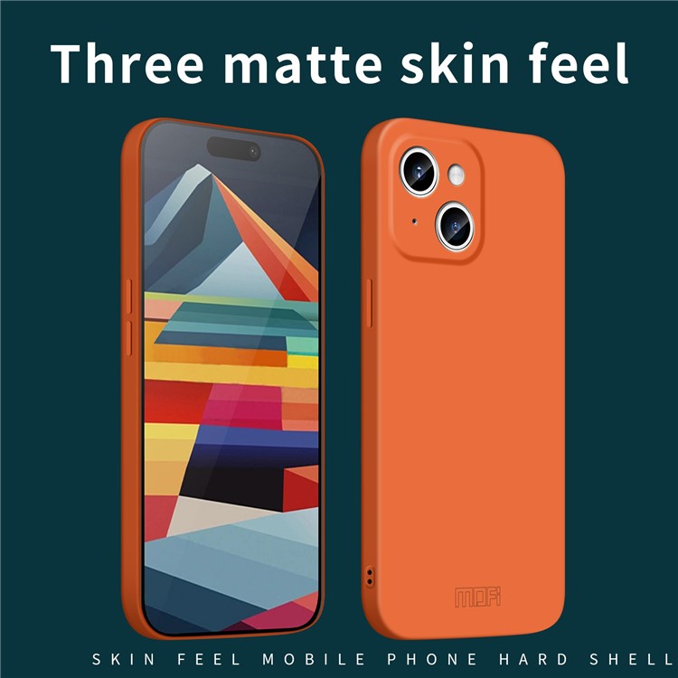 MOFI JK Qin Series For iPhone 14 Plus Case Skin-Touch Acrylic+TPU Phone Cover - Grey