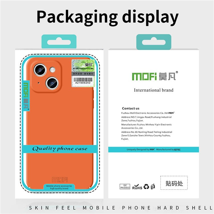 MOFI JK Qin Series For iPhone 14 Plus Case Skin-Touch Acrylic+TPU Phone Cover - Grey