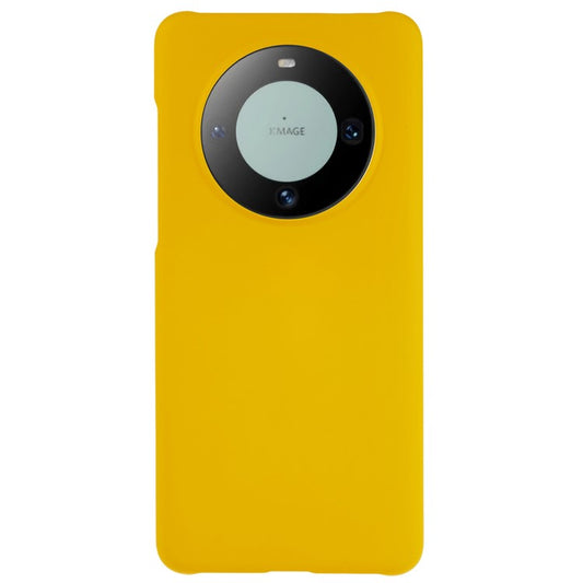 For Huawei Mate 60 Pro Cell Phone Case Anti-Scratch Rubberized PC Phone Cover - Yellow
