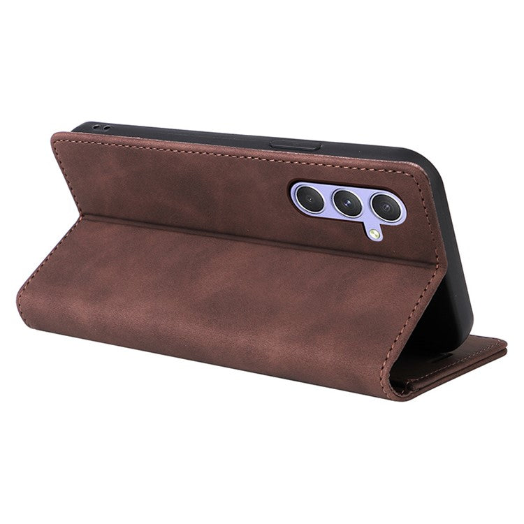 006 Series For Samsung Galaxy A54 5G Case Leather Wallet Phone Cover with Sucker Closure - Coffee