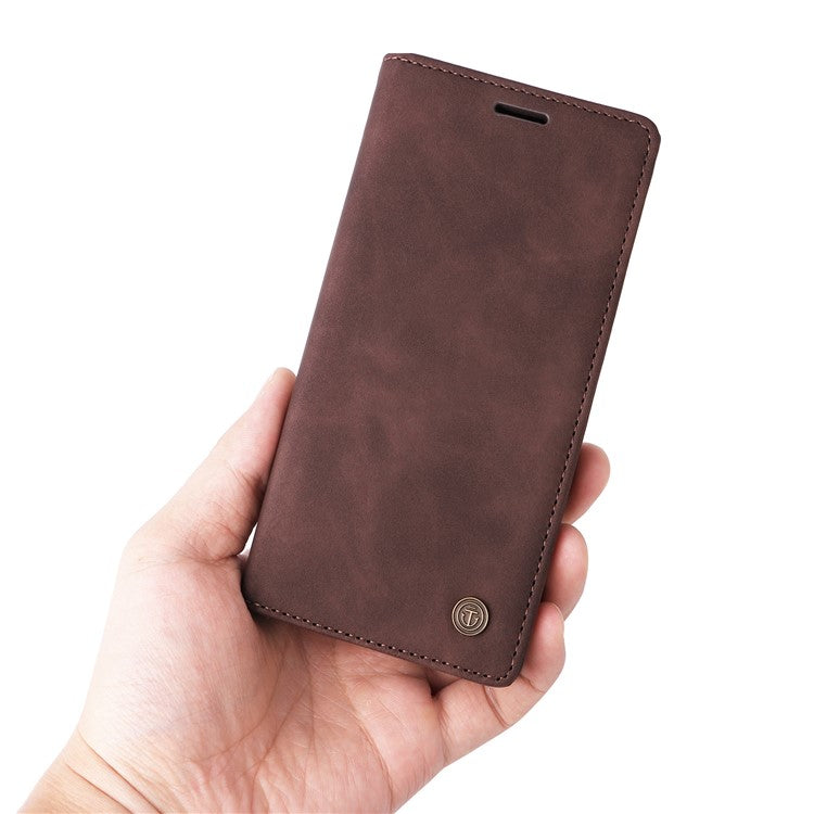 006 Series For Samsung Galaxy A54 5G Case Leather Wallet Phone Cover with Sucker Closure - Coffee