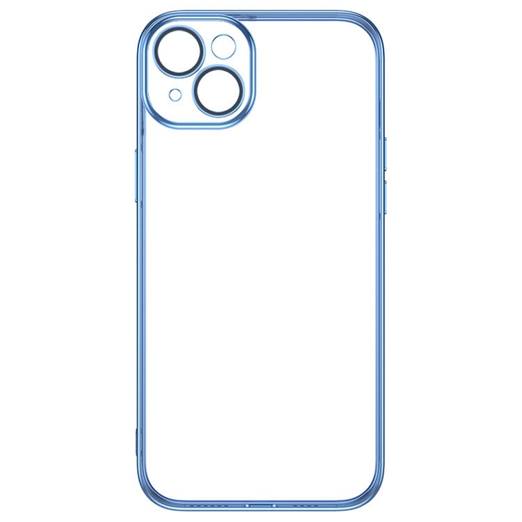 TOTU AA-155 For iPhone 14 Plus Clear Case Electroplating TPU Phone Cover - Blue