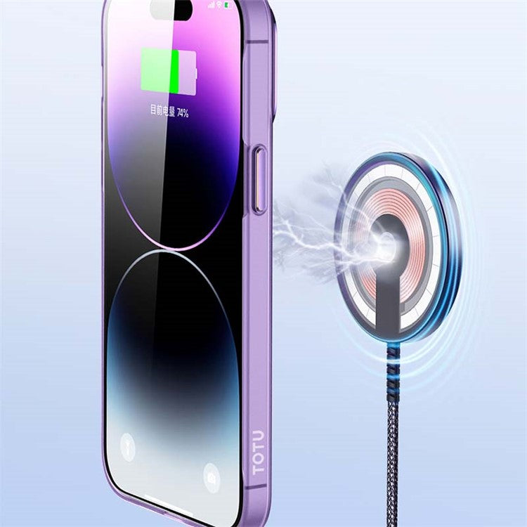 TOTU AA-194 For iPhone 14 Magnetic Case Compatible with MagSafe PC+Aluminium Alloy Cover - White