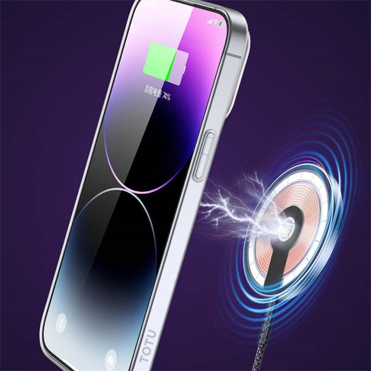 TOTU AA-170 Magnetic Phone Case for iPhone 14 PC Slim Case Compatible with MagSafe - Transparent Black