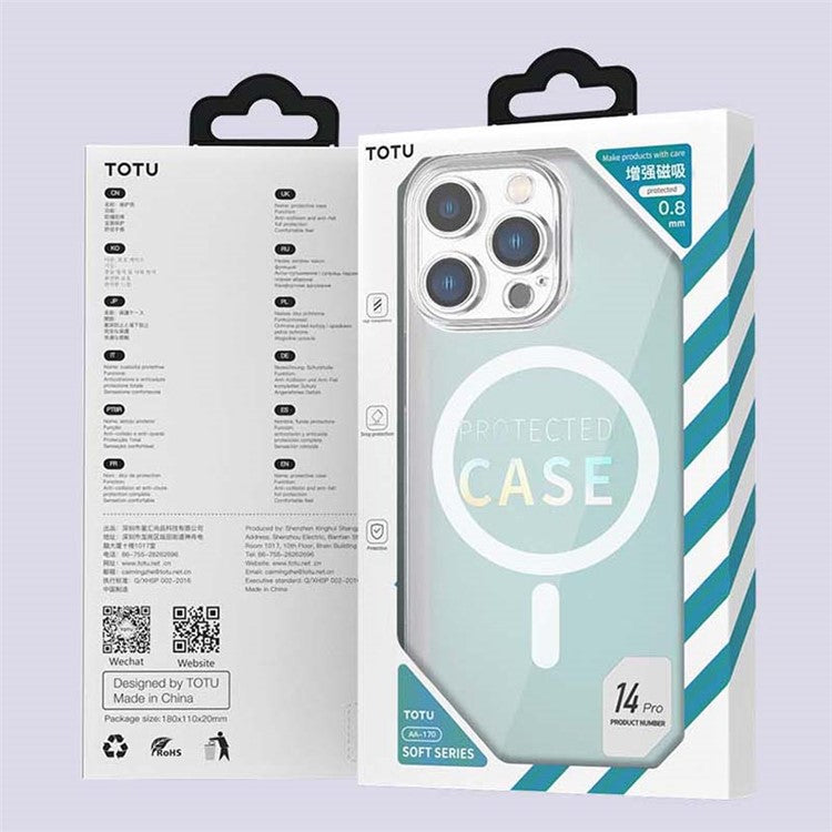 TOTU AA-170 for iPhone 14 Pro Max Case Anti-Drop PC Phone Cover Compatible with MagSafe - Transparent