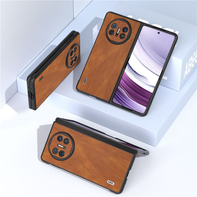 ABEEL For Huawei Mate X5 Case Retro Texture PU Leather Coated Phone Cover - Brown