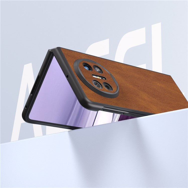 ABEEL For Huawei Mate X5 Case Retro Texture PU Leather Coated Phone Cover - Brown