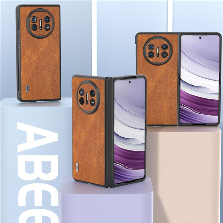 ABEEL For Huawei Mate X5 Case Retro Texture PU Leather Coated Phone Cover - Brown