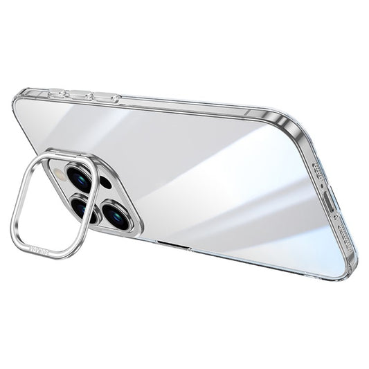 SULADA For iPhone 14 Pro Case TPU+PC Clear Phone Cover with Camera Kickstand - Silver