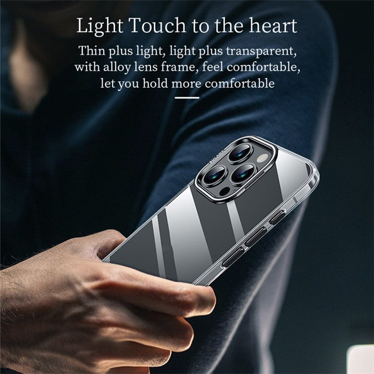 SULADA For iPhone 14 Pro Case TPU+PC Clear Phone Cover with Camera Kickstand - Silver