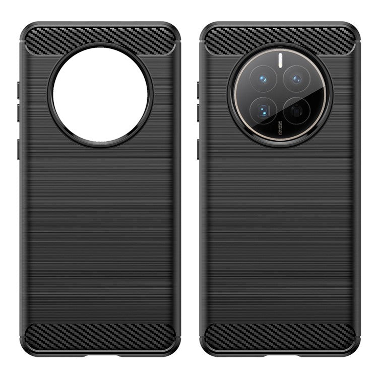 For Huawei Mate 50E 4G / Mate 50 4G Case Slim-Fit Cell Phone Cover TPU Carbon Fiber Texture Shell - Black