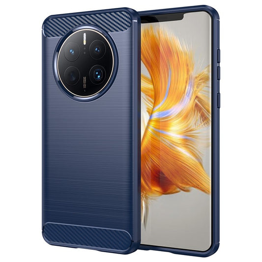For Huawei Mate 50 Pro 4G Case Anti-Scratch TPU Phone Shell Carbon Fiber Texture Phone Protector - Blue