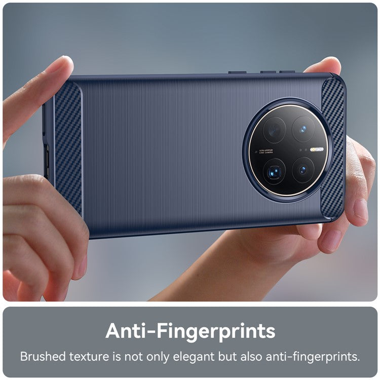 For Huawei Mate 50 Pro 4G Case Anti-Scratch TPU Phone Shell Carbon Fiber Texture Phone Protector - Blue