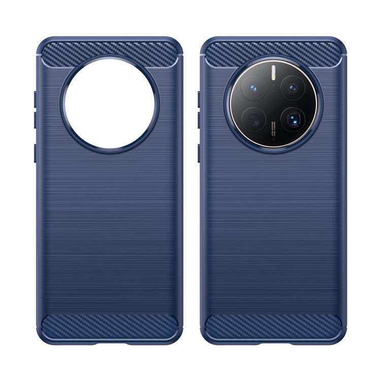 For Huawei Mate 50 Pro 4G Case Anti-Scratch TPU Phone Shell Carbon Fiber Texture Phone Protector - Blue