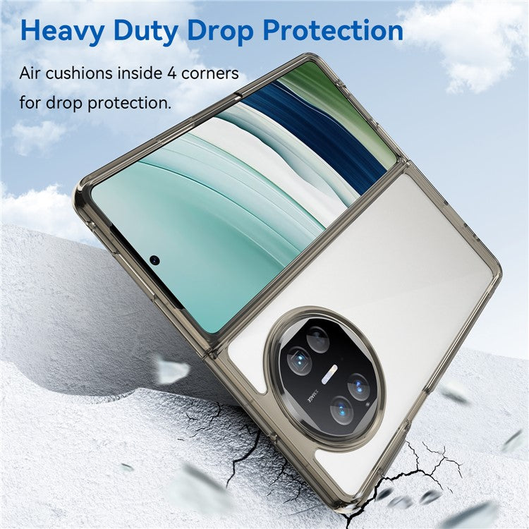 For Huawei Mate X5 / Mate X3 5G Case TPU + Acrylic Folding Phone Cover - Transparent Grey