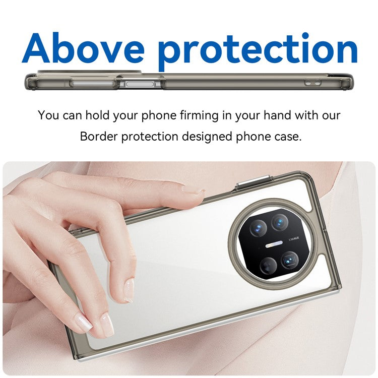 For Huawei Mate X5 / Mate X3 5G Case TPU + Acrylic Folding Phone Cover - Transparent Grey