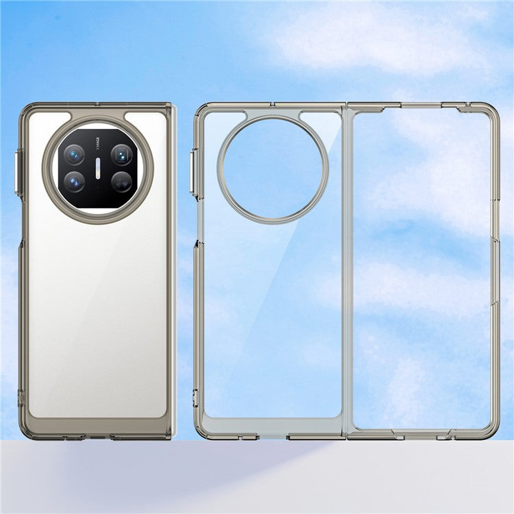 For Huawei Mate X5 / Mate X3 5G Case TPU + Acrylic Folding Phone Cover - Transparent Grey