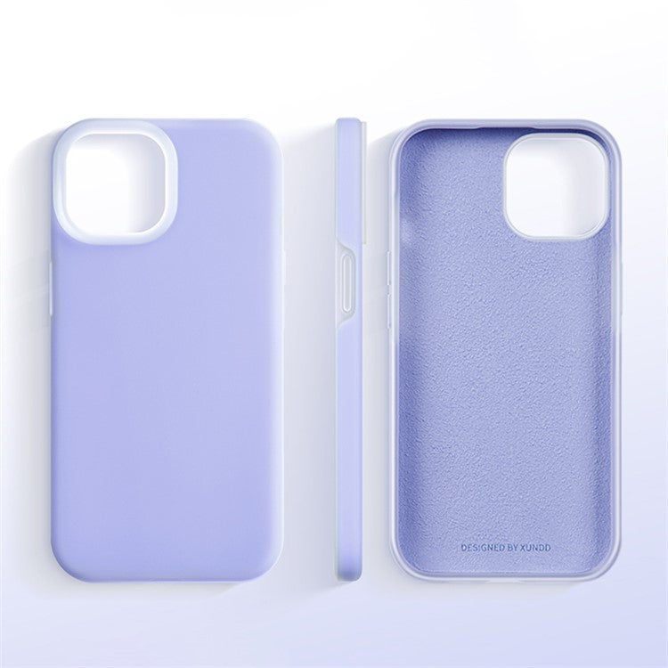 XUNDD Jelly Series For iPhone 14 Case Liquid Silicone+PC Microfiber Lining Phone Cover - Green
