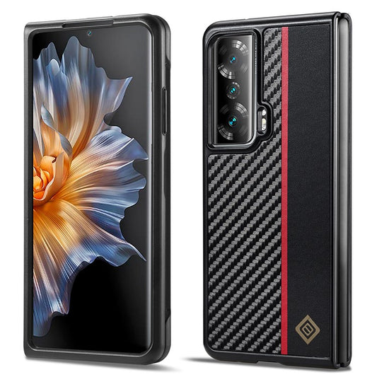 LC.IMEEKE For Honor Magic Vs 5G Case PU Leather+TPU+EVA Carbon Fiber Texture Phone Cover