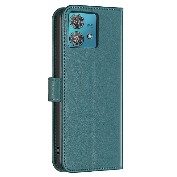 BINFEN COLOR BF17 For Motorola Edge 40 Neo 5G Phone Case PU Leather Wallet Cover - Green