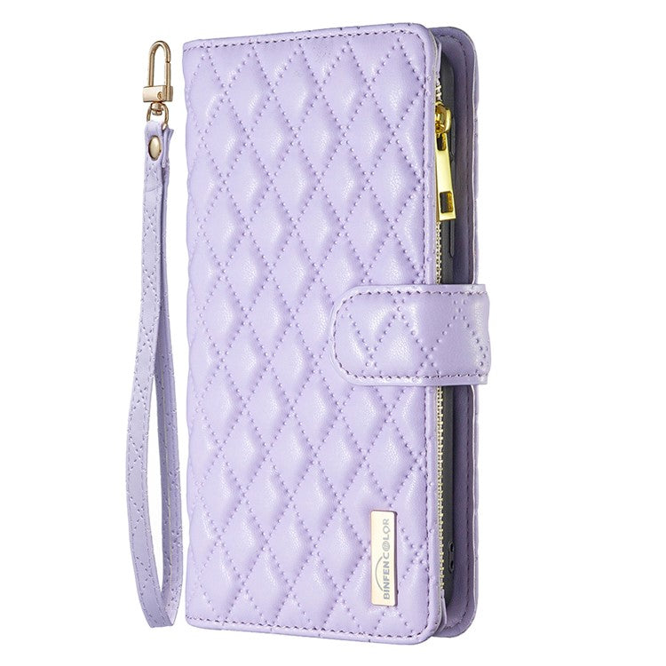 BINFEN COLOR BF Style-15 For Motorola Edge 40 Neo 5G Case Leather Wallet Phone Cover - Purple