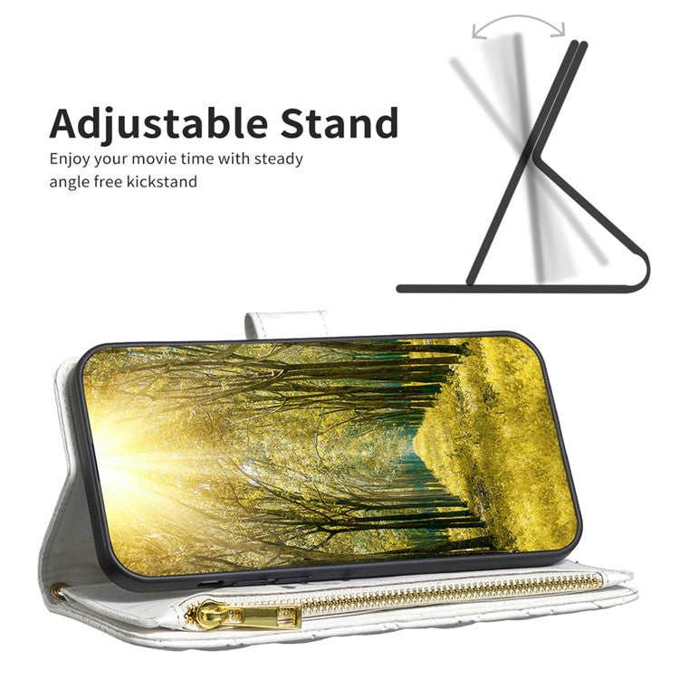 BINFEN COLOR BF Style-15 For Motorola Edge 40 Neo 5G Case Leather Wallet Phone Cover - White