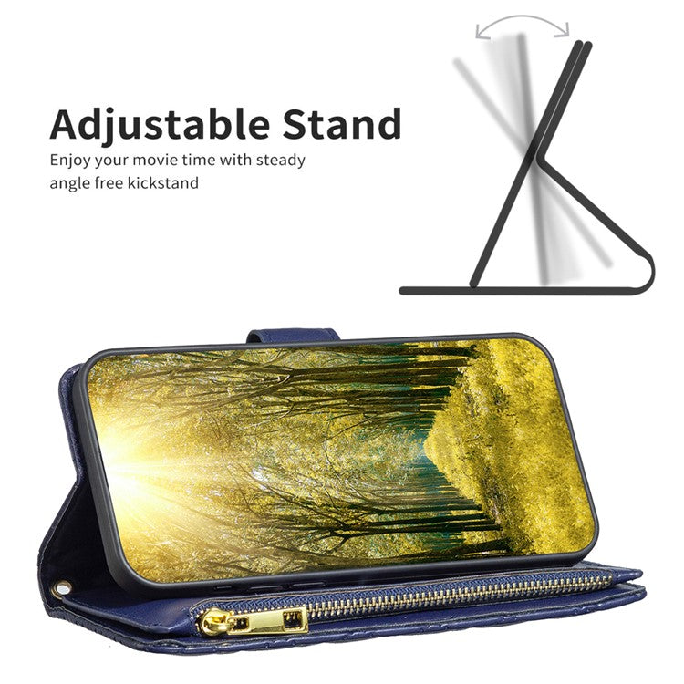 BINFEN COLOR BF Style-15 For Motorola Edge 40 Neo 5G Case Leather Wallet Phone Cover - Blue