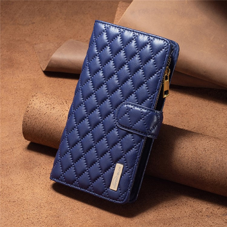 BINFEN COLOR BF Style-15 For Motorola Edge 40 Neo 5G Case Leather Wallet Phone Cover - Blue