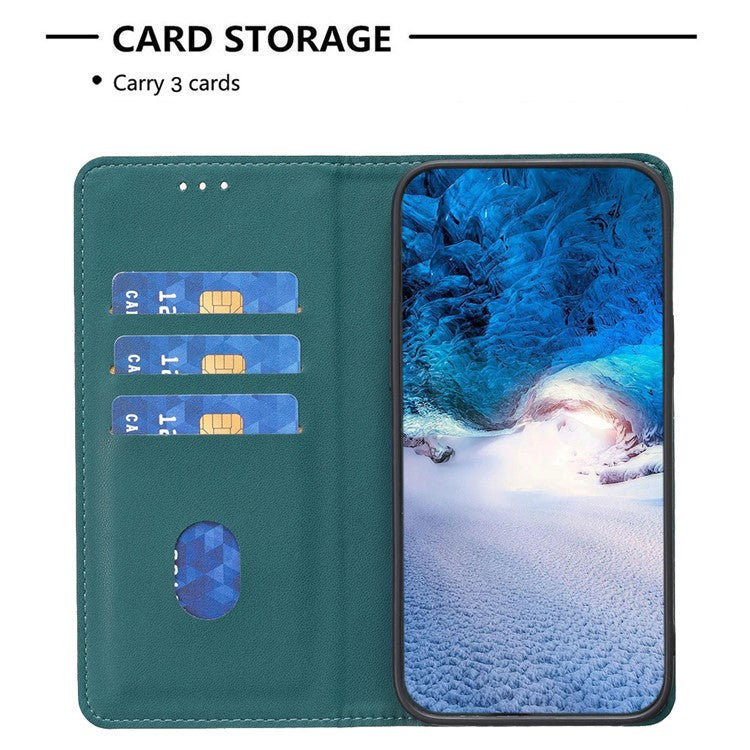 BINFEN COLOR BF18 For Motorola Edge 40 Neo 5G Case PU Leather Phone Cover with Card Slots - Green