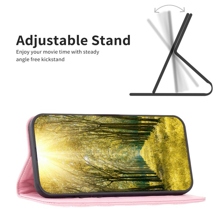 BINFEN COLOR BF Style-16 For Motorola Edge 40 Neo 5G Case Stand Card Holder Phone Cover - Pink