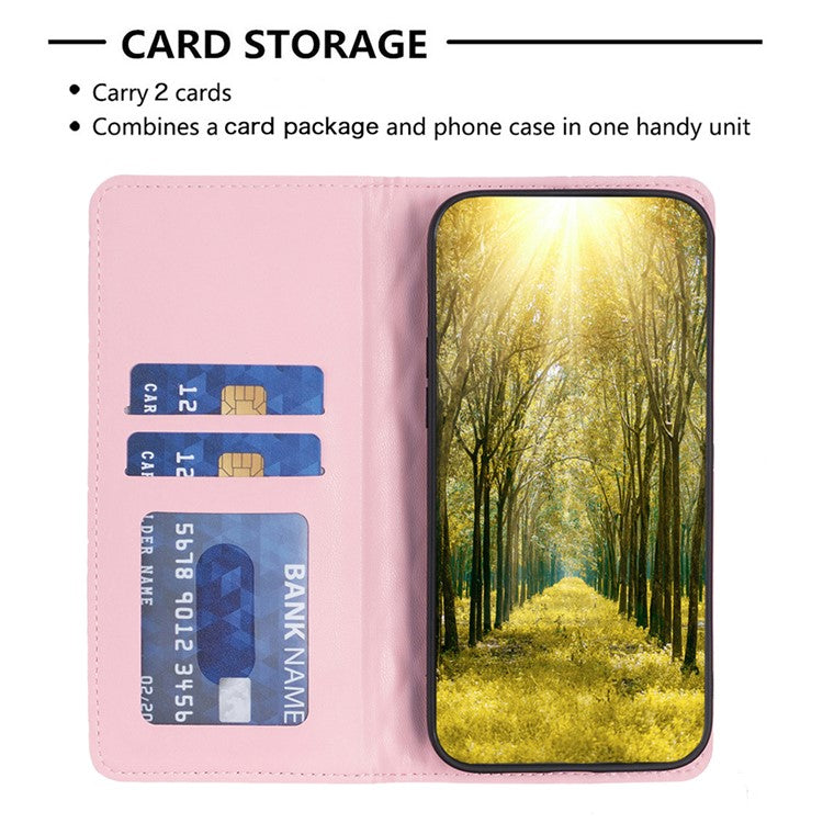 BINFEN COLOR BF Style-16 For Motorola Edge 40 Neo 5G Case Stand Card Holder Phone Cover - Pink