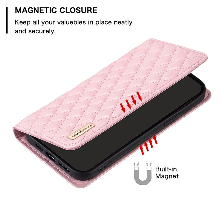 BINFEN COLOR BF Style-16 For Motorola Edge 40 Neo 5G Case Stand Card Holder Phone Cover - Pink