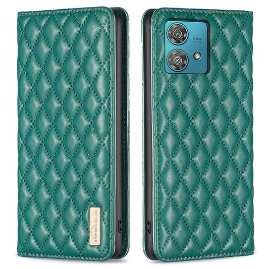 BINFEN COLOR BF Style-16 For Motorola Edge 40 Neo 5G Case Stand Card Holder Phone Cover - Green