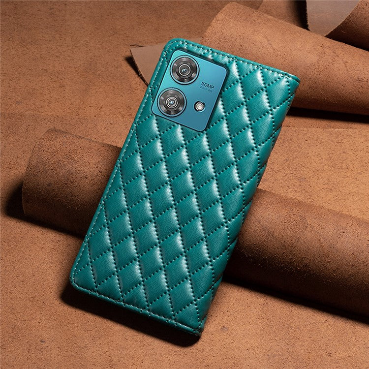 BINFEN COLOR BF Style-16 For Motorola Edge 40 Neo 5G Case Stand Card Holder Phone Cover - Green