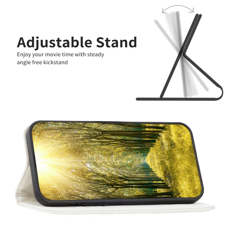 BINFEN COLOR BF Style-16 For Motorola Edge 40 Neo 5G Case Stand Card Holder Phone Cover - White