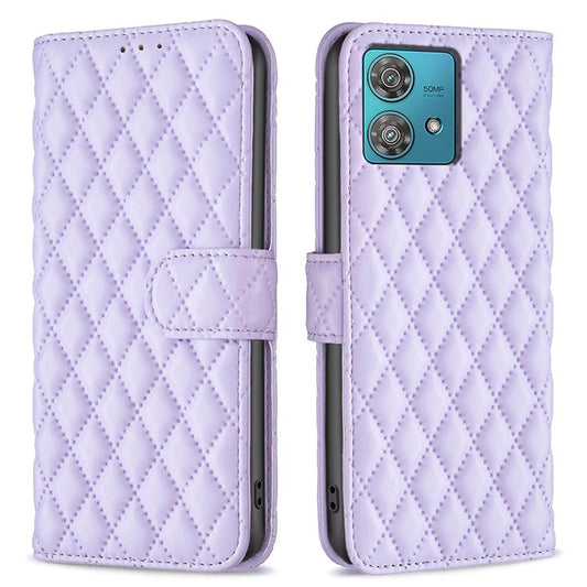 BINFEN COLOR BF Style-14 For Motorola Edge 40 Neo 5G Leather Case Wallet Phone Cover - Purple