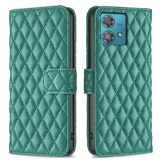BINFEN COLOR BF Style-14 For Motorola Edge 40 Neo 5G Leather Case Wallet Phone Cover - Green