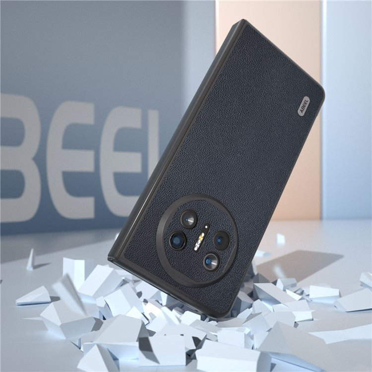 ABEEL For Huawei Mate X5 Case Genuine Cow Leather Coating Phone Cover - Blue
