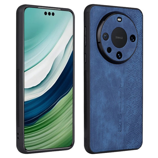 AZNS For Huawei Mate 60 Case Anti-Scratch Phone Shell Imprinted PU Leather+TPU Phone Back Cover - Blue