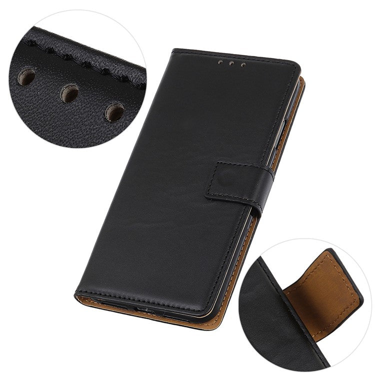 PU Leather Phone Cover for Motorola Edge 40 Neo 5G Case Protective Phone Stand Shell Wallet - Black