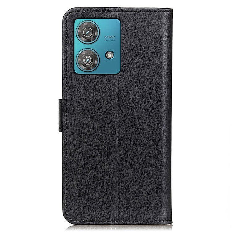PU Leather Phone Cover for Motorola Edge 40 Neo 5G Case Protective Phone Stand Shell Wallet - Black