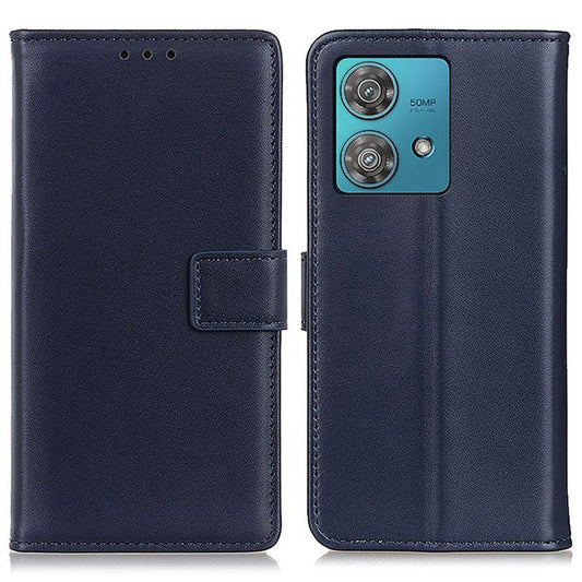 PU Leather Phone Cover for Motorola Edge 40 Neo 5G Case Protective Phone Stand Shell Wallet - Blue