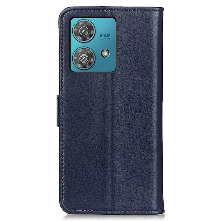 PU Leather Phone Cover for Motorola Edge 40 Neo 5G Case Protective Phone Stand Shell Wallet - Blue