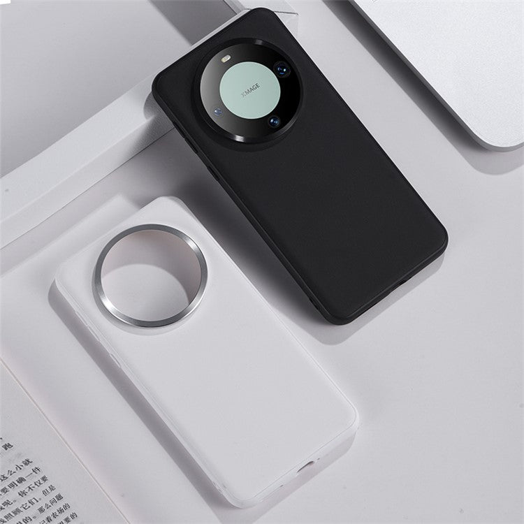 For Huawei Mate 60 Pro+ Case Anti-Scratch PU Leather+TPU Phone Back Cover - Black