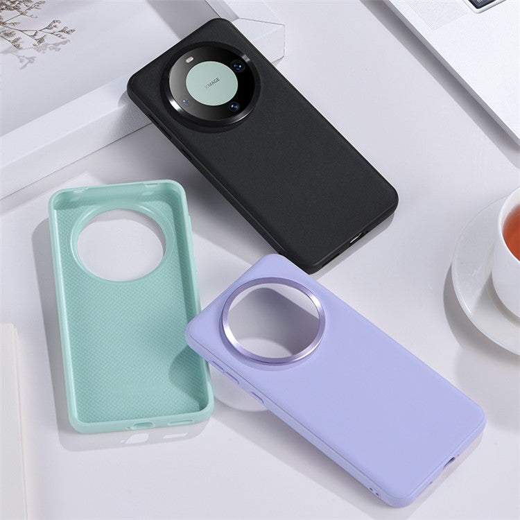 For Huawei Mate 60 Pro+ Case Anti-Scratch PU Leather+TPU Phone Back Cover - Black