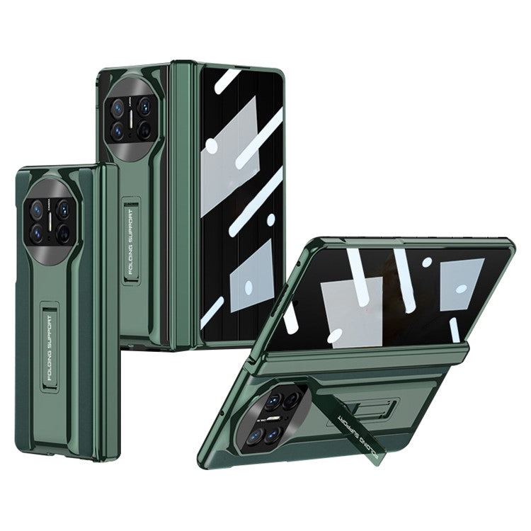 GKK For Huawei Mate X5 Case with Anti-Spy Screen Film Shockproof Kickstand PC Phone Cover - Midnight Green