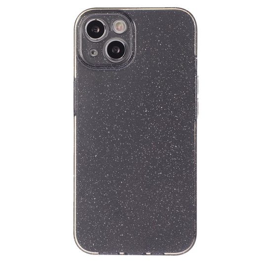 For iPhone 14 Plus Case Glittery Powder Jelly TPU Anti-drop Phone Back Cover - Dark Grey